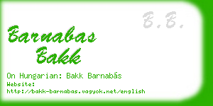 barnabas bakk business card